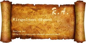 Ringeisen Ahmed névjegykártya